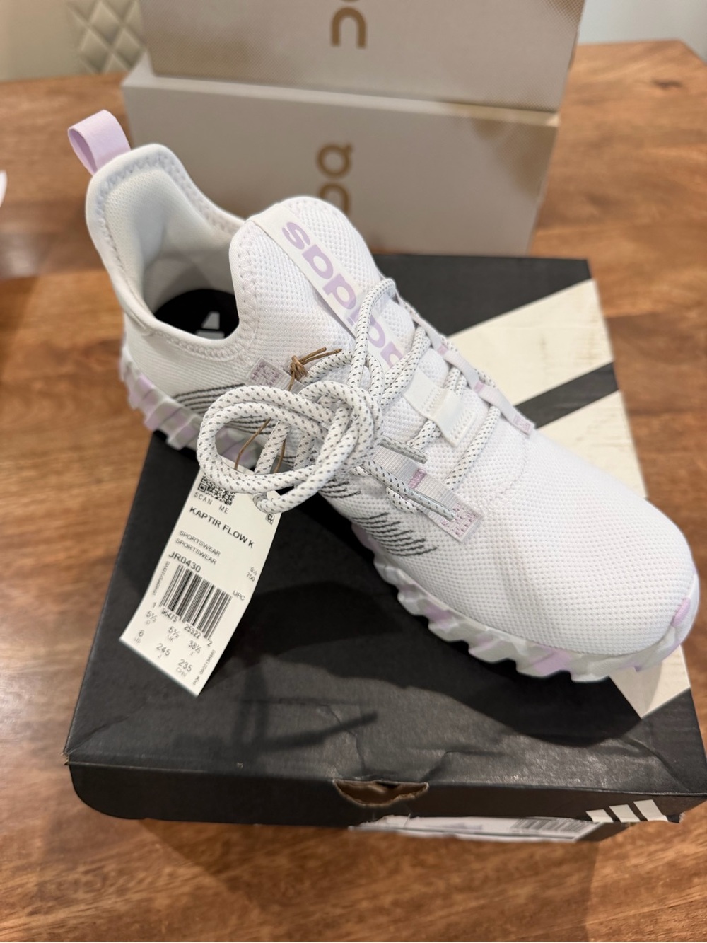 adidas Kaptir Flow Knit Women’s Sneakers - White with Light Purple Accents